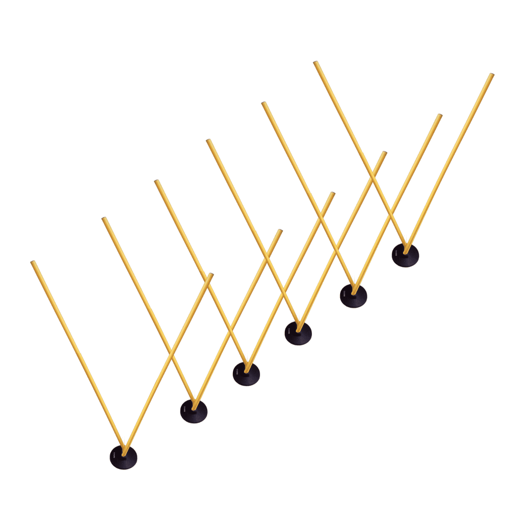 Foldable Slalom/Agility Poles for Turf (With 3 Hole Base)(Set of 6) Foldable Slalom/Agility Poles for Turf (With 3 Hole Base)(Set of 6)